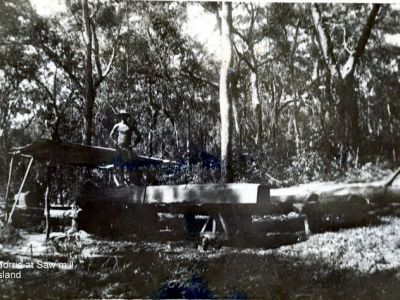 ernie morris at the sawmill on dunk island  c  morris family