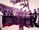 edith garner  left  and mrs alexander  right  holding ribbon at opening of the bridge at bingil bay  9 july  c  garner family